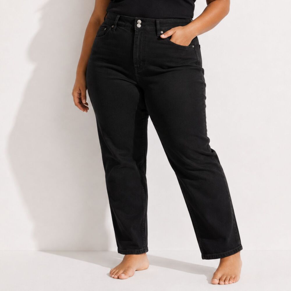 Hudson Black Flap Pocket Jeans NWT Size 16/36 Mid Rise Straight Denim Womens